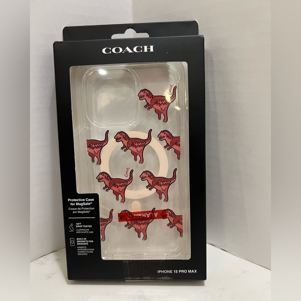 Coach Red Dinosaur Pattern Phone Case - Picture 4 of 10